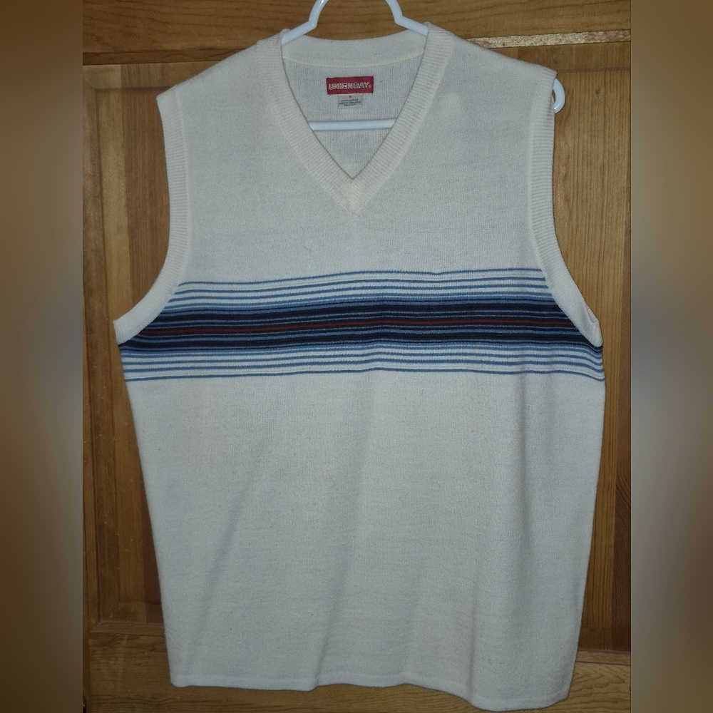 Vintage Union Bay Sweater Vest with Striped Detail